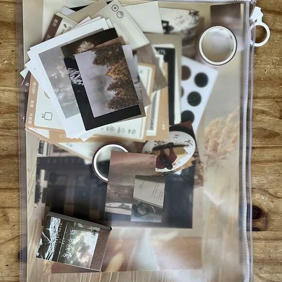 New 114-Piece Pack with Vintage Stickers & Washi Tape for Scrapbooking and Craft - Picture 9 of 9